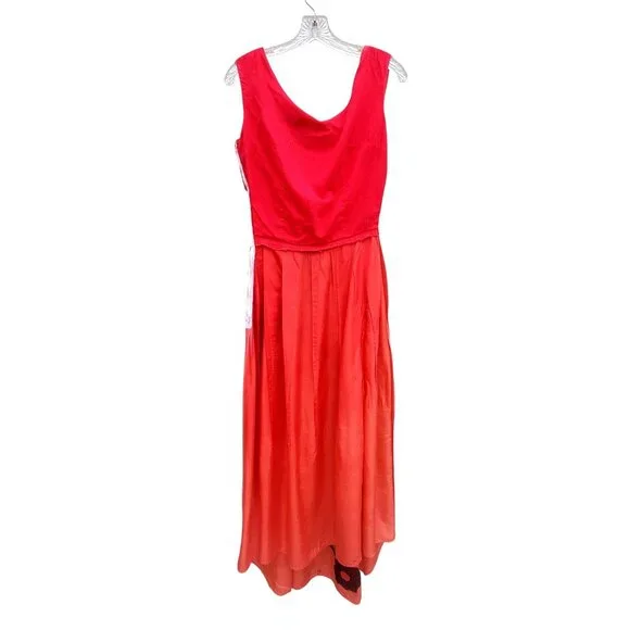 Vintage 30s Style Red Orange Acetate Maxi Size S Black Appliqué Gown Prom Dress - Picture 10 of 14